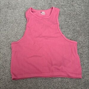 Pink Ribbed Tank Top